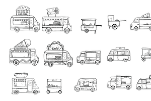 food truck handdrawn collection, an Object Graphic by nikagraphic