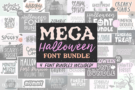 MEGA HALLOWEEN FONT BUNDLE V1, a Handwritten Font by Blush Font Co.