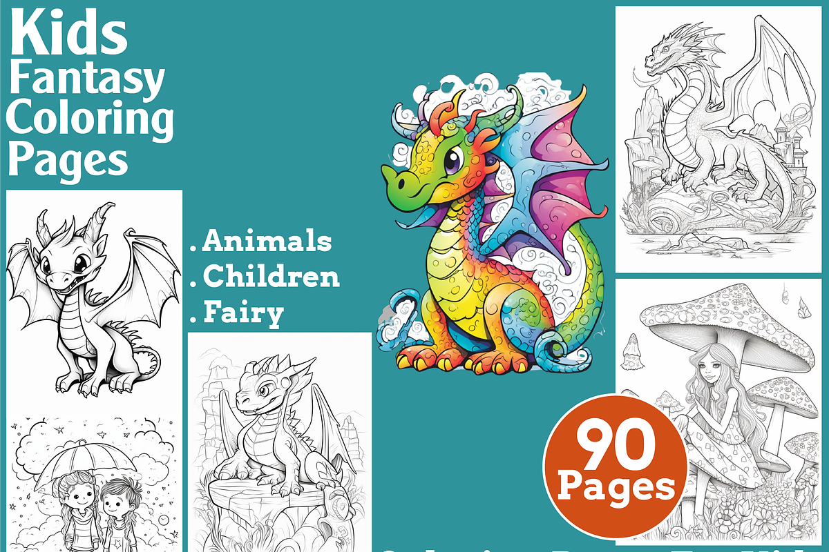 Kids Fantasy Coloring Pages For kids, an Animal Illustration by martinblan (Photo 1 of 4)