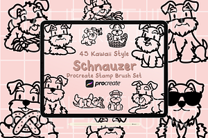 Schnauzer Procreate Stamp Brush Set