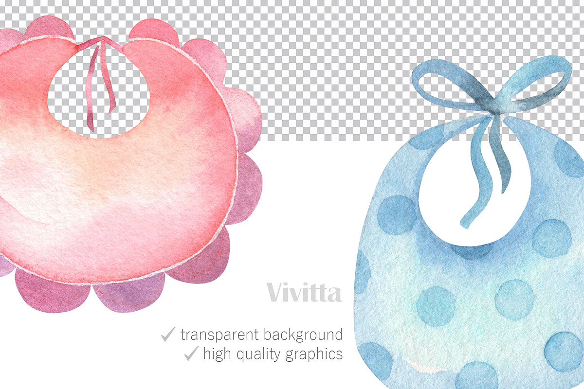 Newborn watercolor set, boy or girl, an Illustration by Vivitta (Photo 5 of 5)
