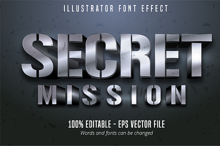 Metallic text effect, editable style, a Brushes & More by designvectx