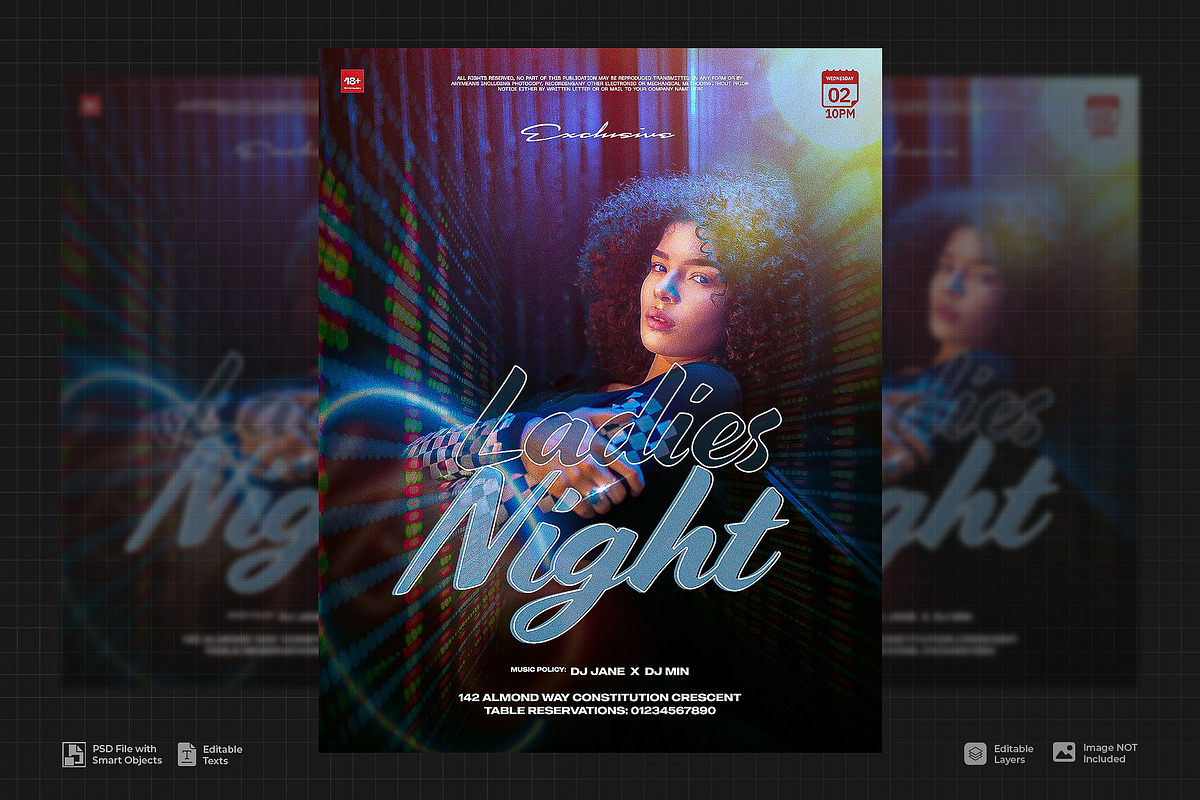 Afro Ladies Night Out Party Flyer, a Flyer Template by SethDesign Studio