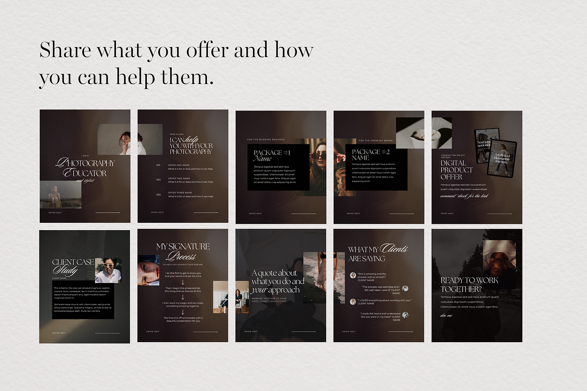 Instagram Pinned Post Carousels DARK, a Social Media Template by Tabitha Emma (Photo 3 of 9)