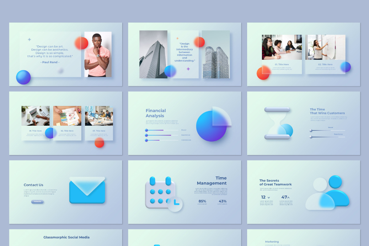 Glassmorphism PowerPoint Template, a Presentation Template by Abert (Photo 8 of 8)
