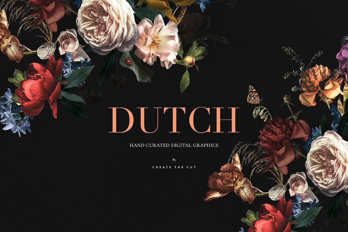 Vintage Floral Clip Art - Dutch, an Illustration by Create The Cut (Photo 6 of 12)
