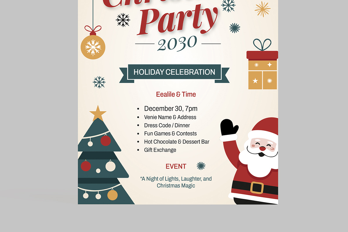 Christmas Party Flyer Template, a Flyer Template by MightyDesign (Photo 5 of 8)