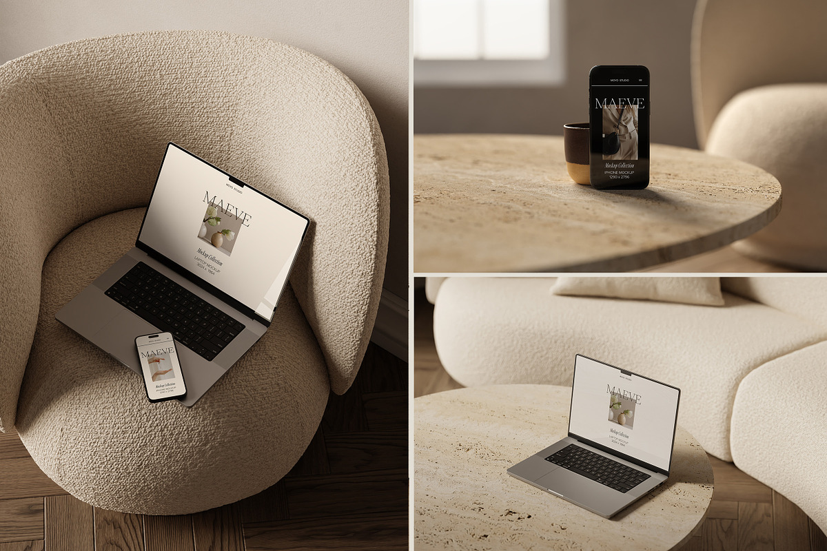 16 MacBook, iPhone, iPad Mockups, an iPhone Mockup by Moyo Studio (Photo 6 of 10)