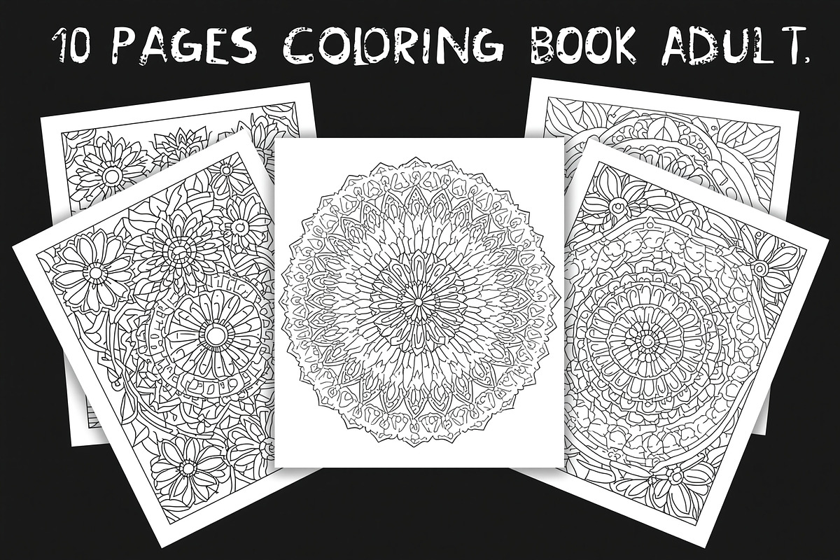 Adult Mandala Coloring Book Bundle, an Illustration by Designer_Momina (Photo 1 of 11)
