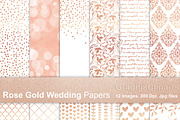 Rose gold Wedding Papers, a Texture Graphic by Chus Moreno Studio (Thumbnail 1 of 4)