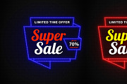 Sale Promotions Vector Neon Bundle, a Decorative Illustration by Photoshop Action (Thumbnail 12 of 15)