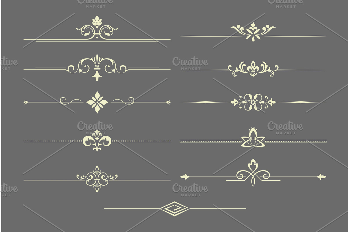 Vintage set. Floral elements for, an Illustration by RODINA