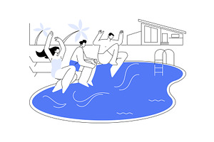 Swimming pool fun isolated cartoon, a Person Illustration by Visual Generation