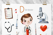 Cute Alphabet Professions. Part 1, an Object Graphic by Kate_Rina (Thumbnail 7 of 21)