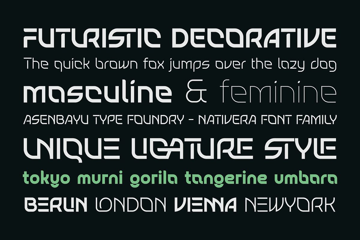 Nativera Font Family, a Sans Serif Font by Asenbayu (Photo 11 of 14)