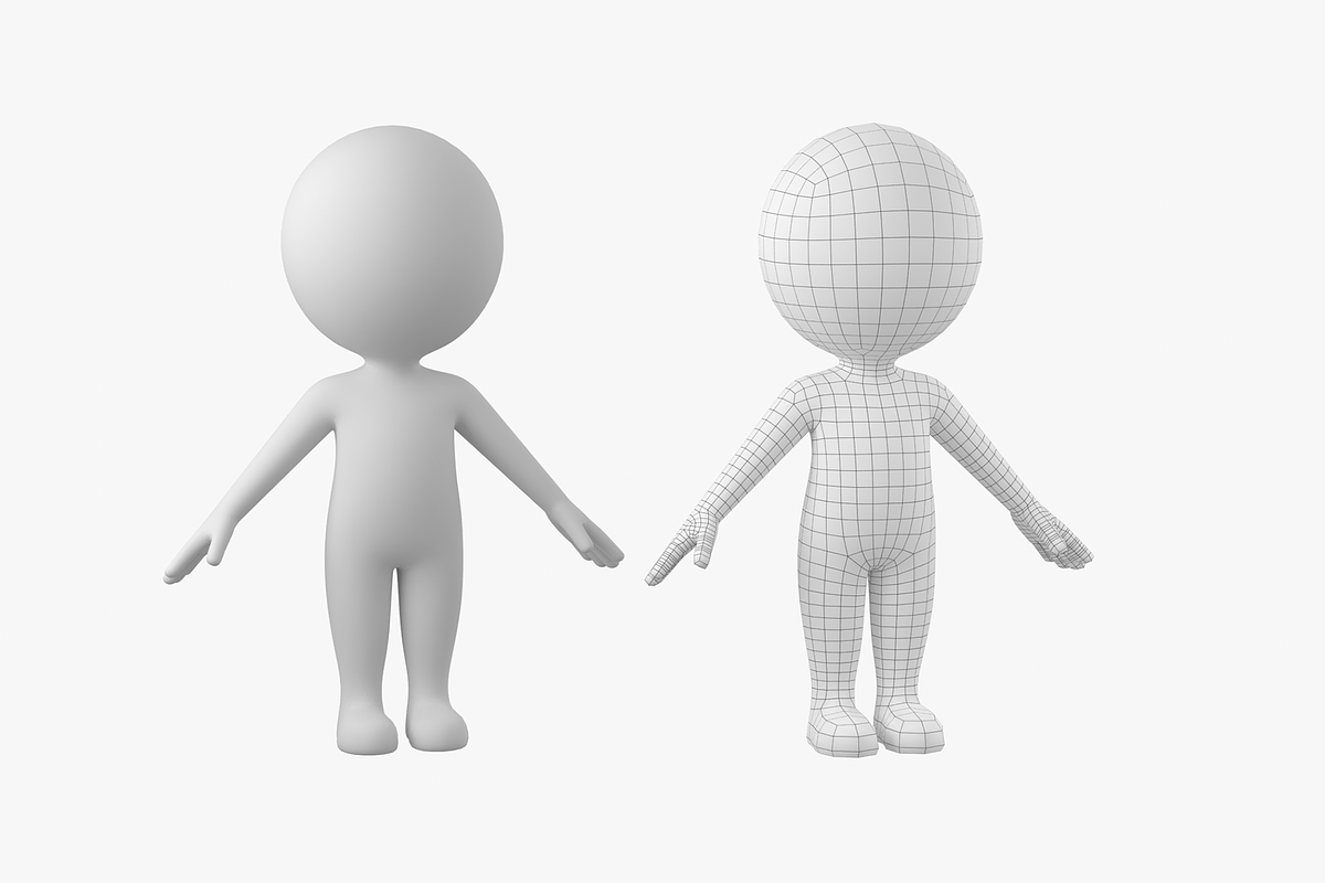 Cute Stickman In A-Pose CAT Rig, a Characters & Person 3D Model by VK Studio (Photo 3 of 19)