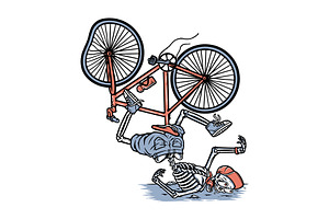accident while riding a bicycle, a Person Illustration by gunaonedesign
