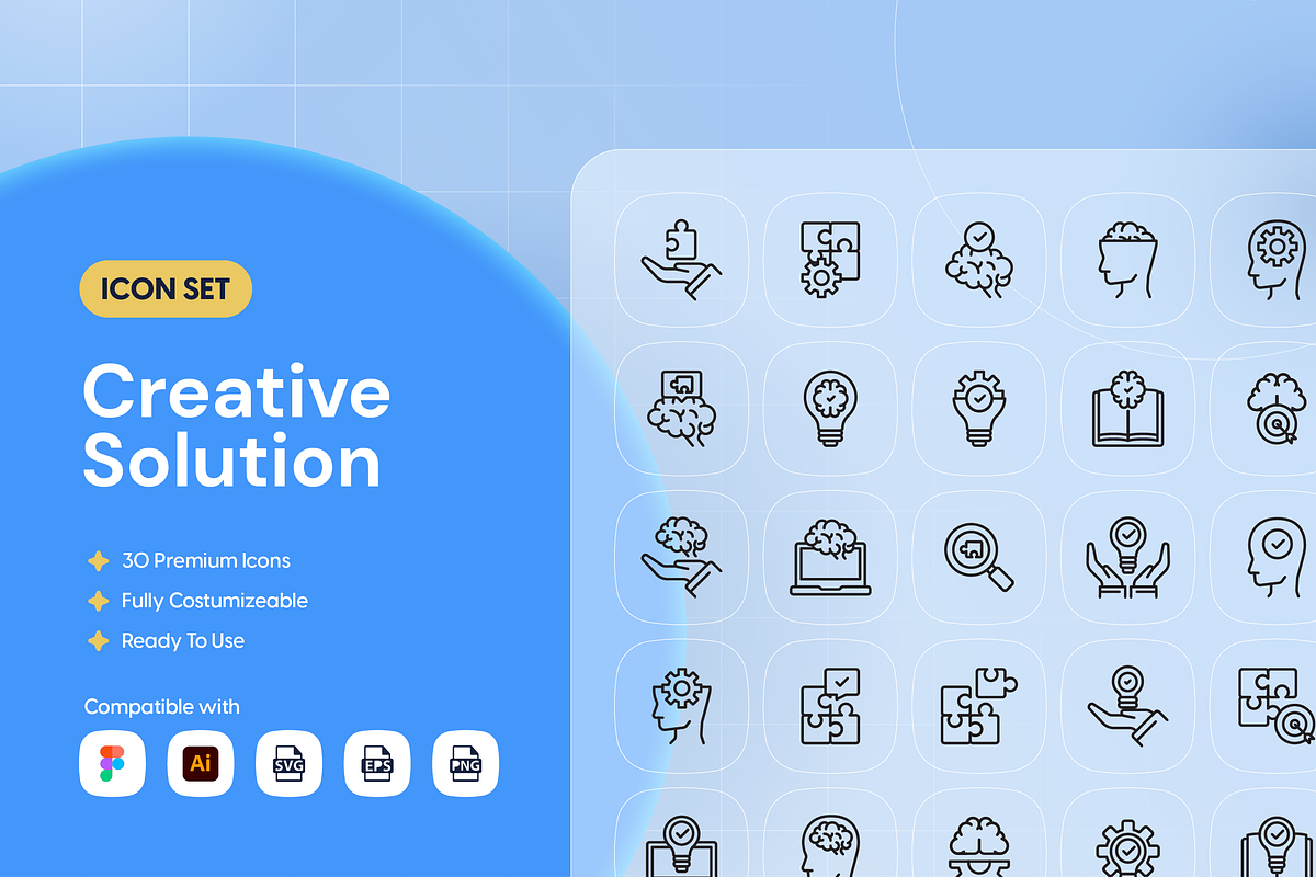 Creative Solution Icon Set, an Outline Icon by Nathaya Studio (Photo 1 of 2)