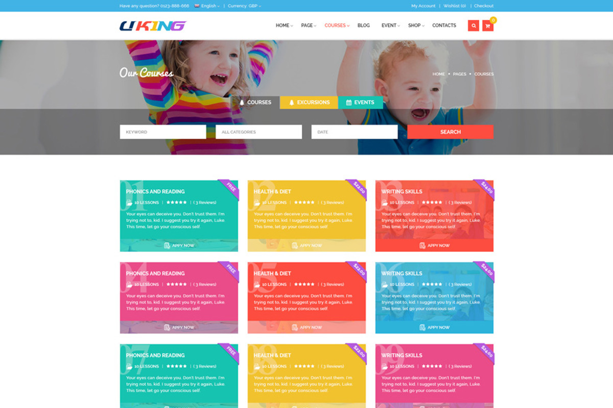 SJ Uking Joomla KindergartenTemplate, a Websites & App Template by SmartAddons (Photo 4 of 6)