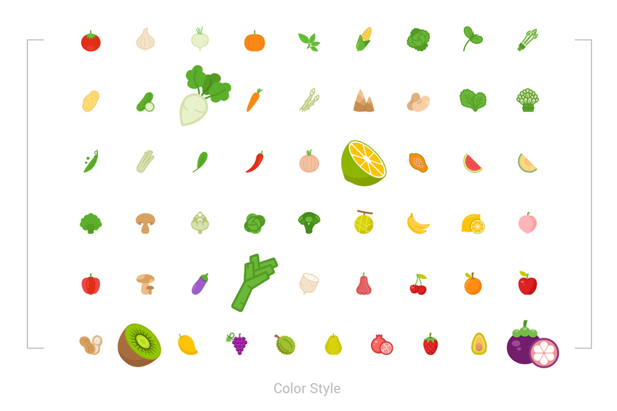 55 Fruit and Vegetable icons, an Outline Icon by WORAKAMON Design Studio (Photo 2 of 8)