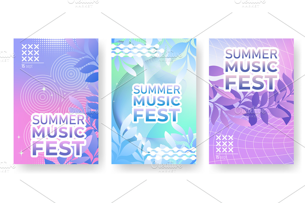 Y2k summer music fest posters set, an Illustration by art PVP - market