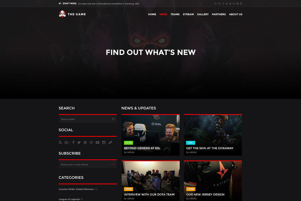 The Game - eSport PSD Gaming Templat, a Websites & App Template by Netbee (Photo 24 of 30)