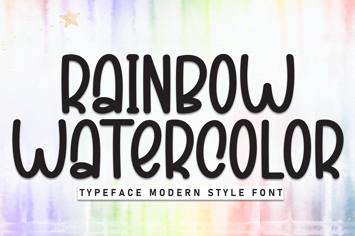 Rainbow Watercolor | Script Font, a Script Font by Scratchones (Photo 1 of 8)