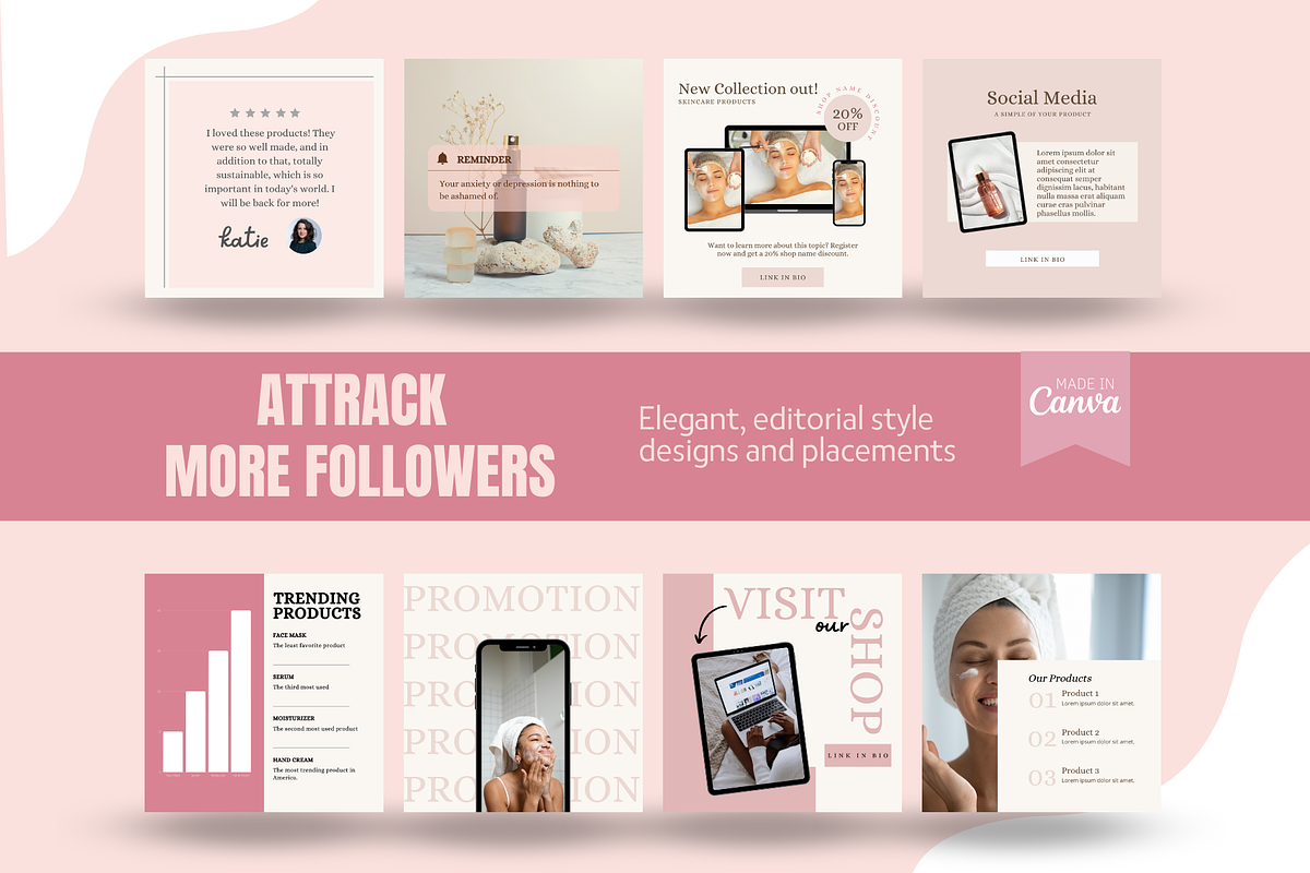 Skincare Instagram Template, a Social Media Template by EliteMatidi (Photo 4 of 8)
