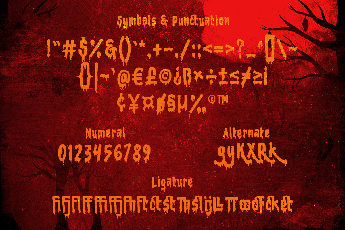 Bloody Camp - A Horror Blood Font, a Handwritten Font by Typefactoryco (Photo 3 of 10)