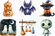 Watercolor Halloween Clipart, an Illustration by CraftArtStudio (Thumbnail 3 of 6)