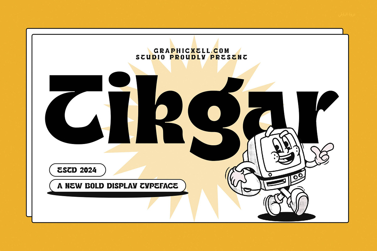 Tikgar Retro Vintage Display Font, a Serif Font by Graphicxell (Photo 1 of 8)
