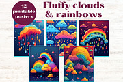 Fluffy Clouds and Colorful Rainbows, a Seasonal Illustration by Mermaids Cove (Thumbnail 1 of 8)