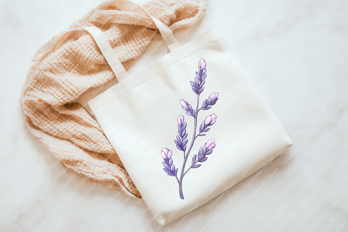 Lavender & Pink Flowers Watercolor, an Illustration by Watercolor design (Photo 5 of 13)