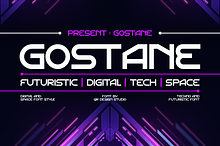 Gostane - Futuristic Tech Font