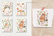 Cute autumn raccoons, an Illustration by Love Watercolor Store (Thumbnail 9 of 11)