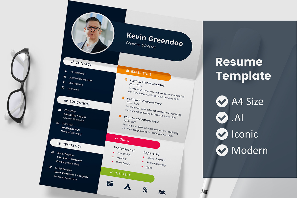 Jhony Resume Template, a Resume Template by rivatxfz (Photo 1 of 2)