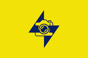 thunder bolt camera logo, a Branding & Logo Template by Rasagama Studio