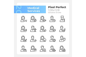 Medical services pixel perfect line, an Outline Icon by IMG Visuals