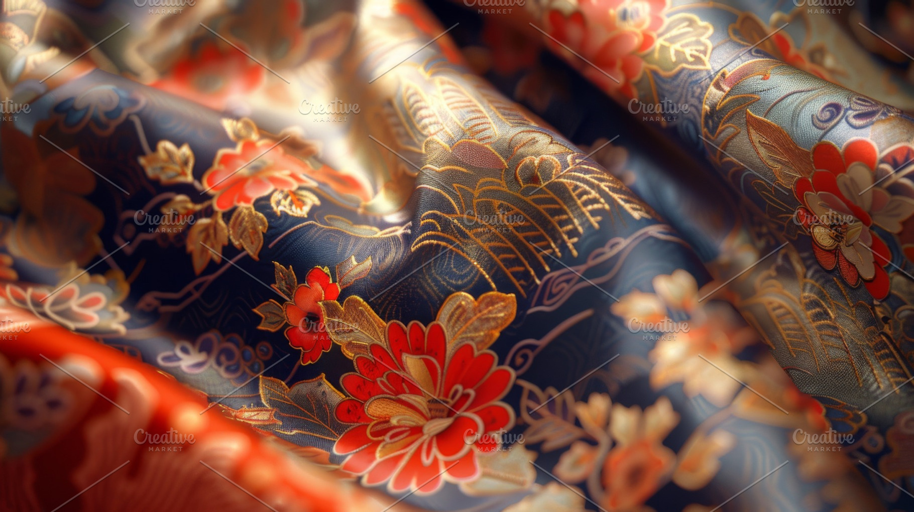 Asian fabric pattern, a Background Photo by Handmadefont