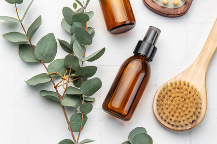 Spa treatment concept. natural spa cosmetics products with eucal, a Health & Medical Photo by Olena Rudo