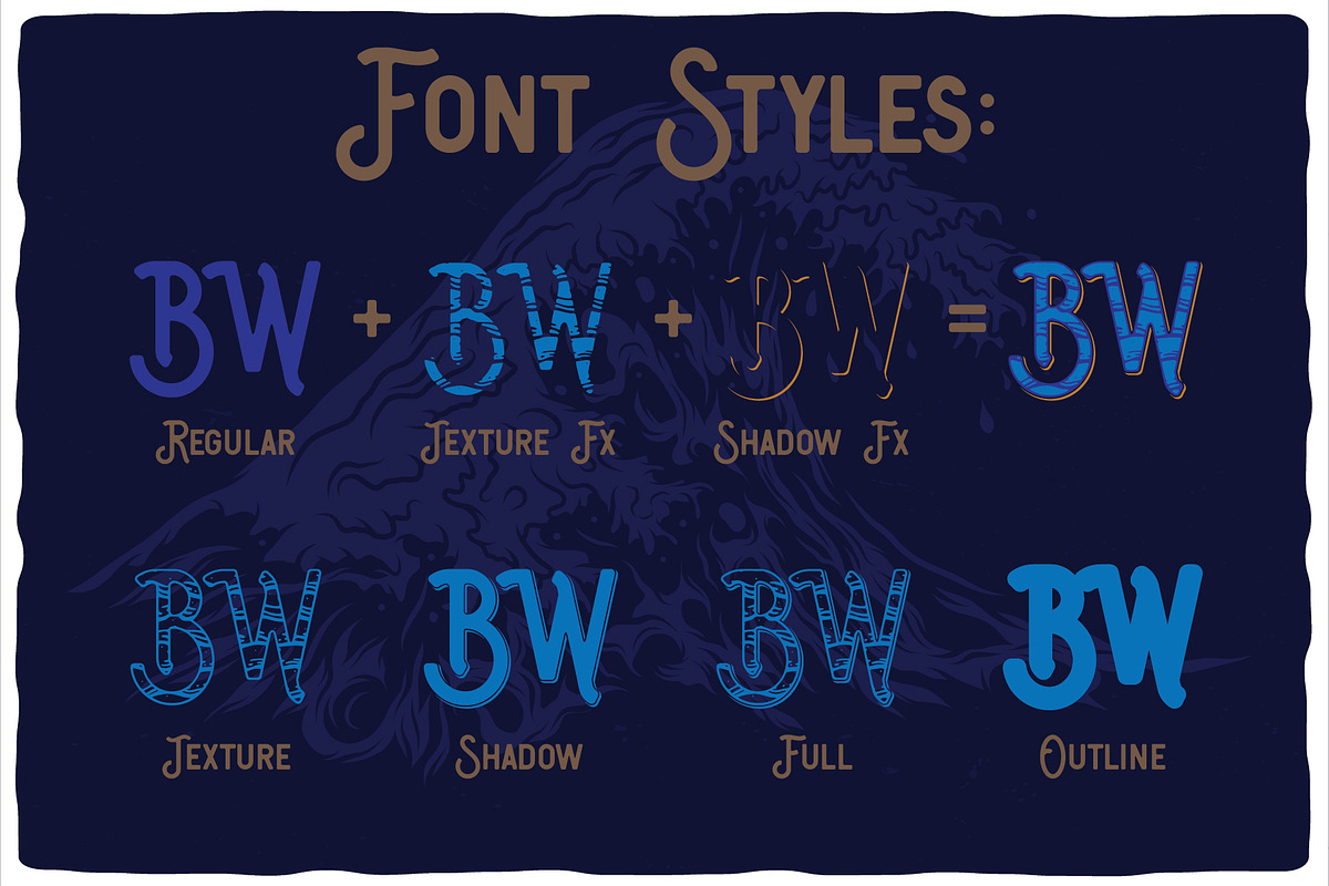 Big Wave Layered Font, a Script Font by VozzyStock (Photo 3 of 10)