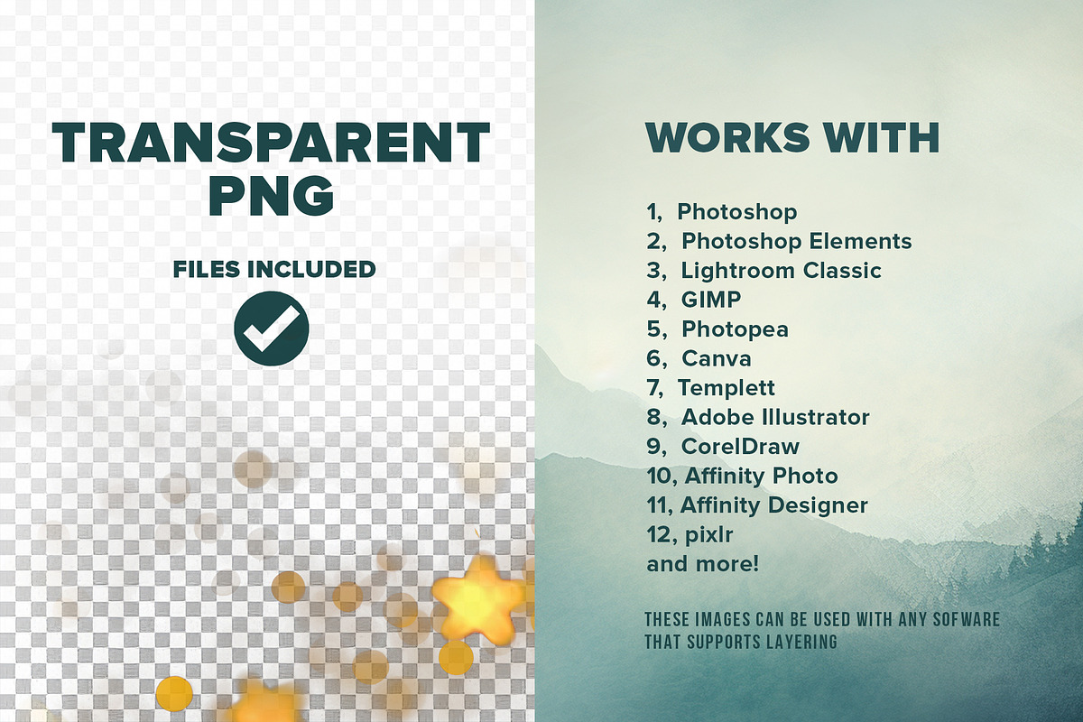 30 Christmas bokeh overlay PNG, an Action Add-On by Walllow Creatives (Photo 7 of 7)