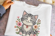 Cute Floral Cat PNG, an Object Illustration by DreamCafeArt (Thumbnail 6 of 6)