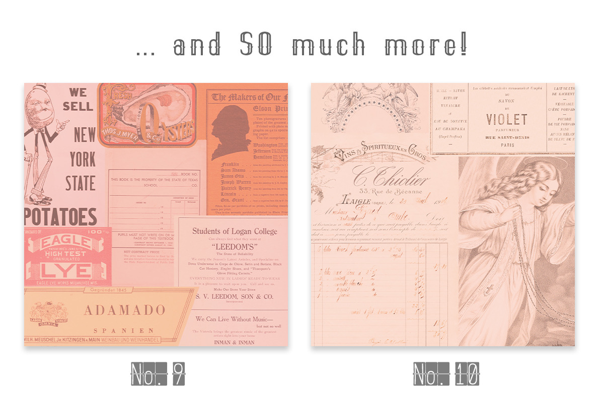 Vintage Ephemera Collage Papers PINK, a Texture Graphic by Jennadesigns (Photo 7 of 8)