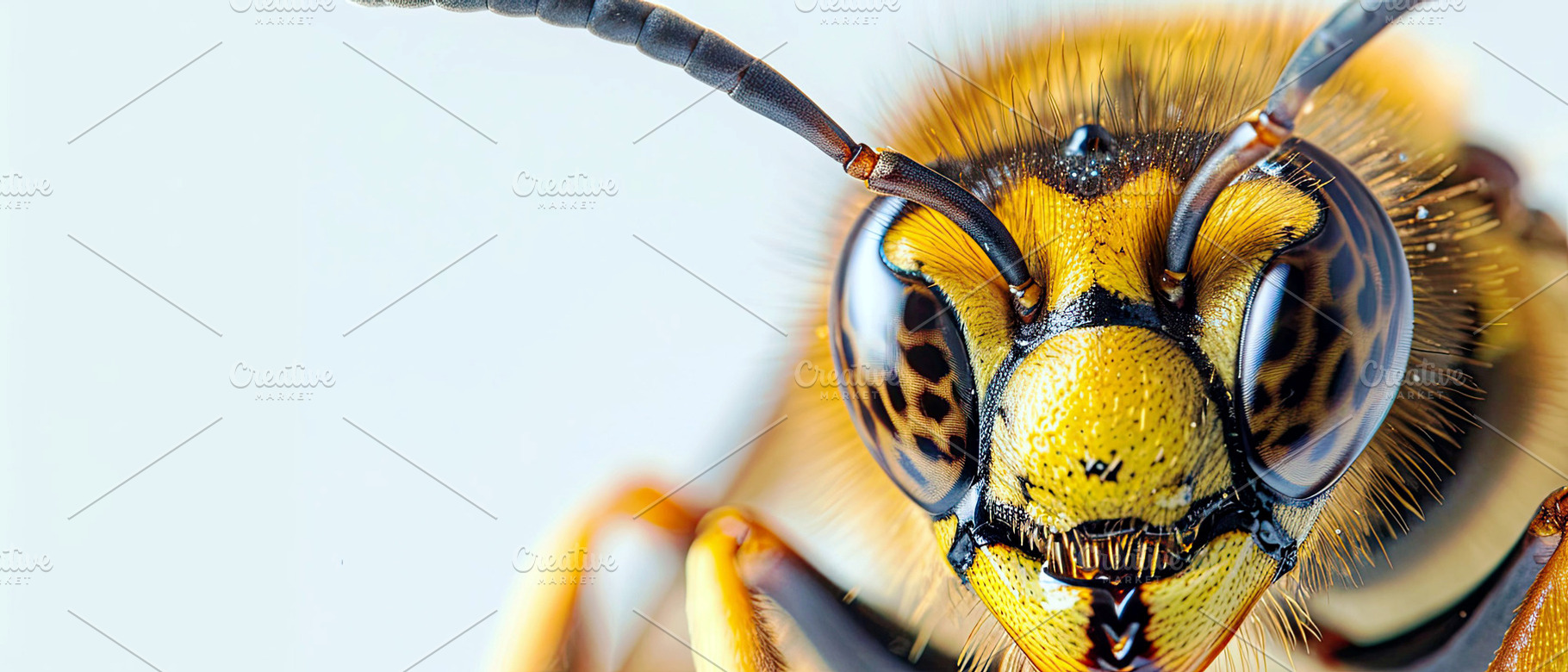 This portrait of a hornet with honey, a Photo by LOGOCREATIVE