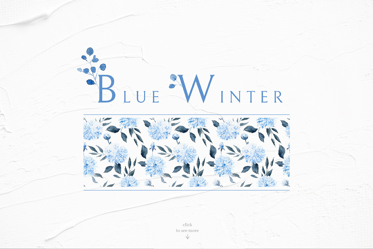 Blue Winter pattern collection, a Pattern Graphic by Dinkoobraz (Photo 2 of 10)