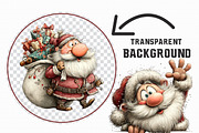 Christmas Pink vintage Santa Clipart, an Illustration by Libby Wishes (Thumbnail 4 of 7)