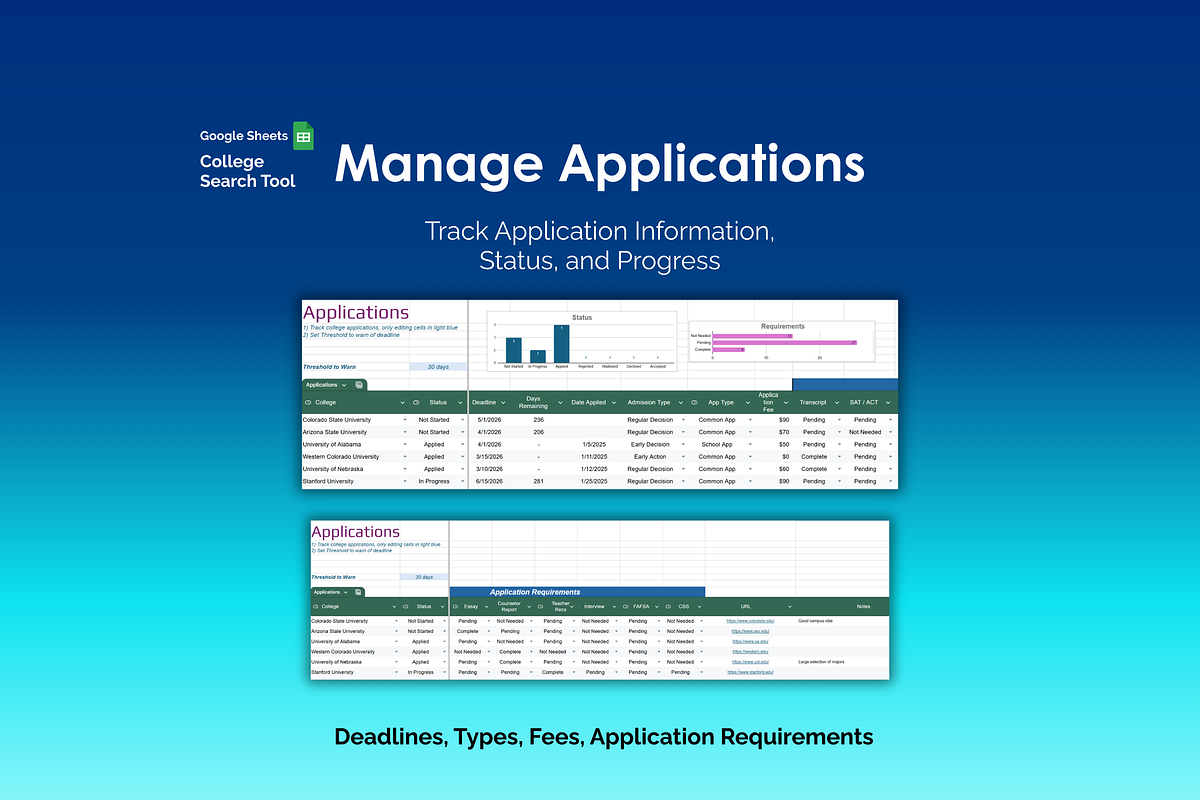 College Search Tool - Google Sheets, an App Template by Ardent Workshop (Photo 4 of 8)