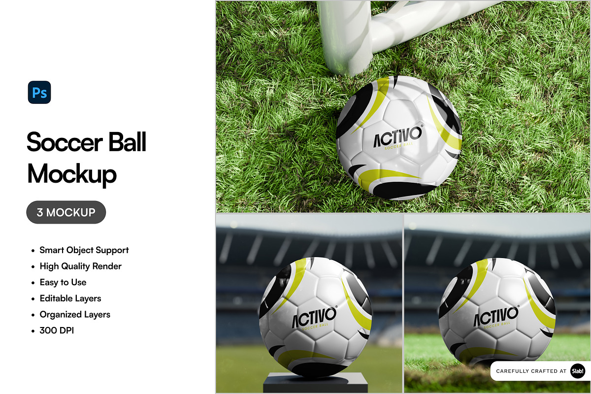Soccer Ball Mockup, a Merchandise Mockup by SLAB! Design (Photo 1 of 5)