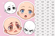 Procreate Chibi face brushes, a Brush Add-On by Revabrush (Thumbnail 6 of 7)